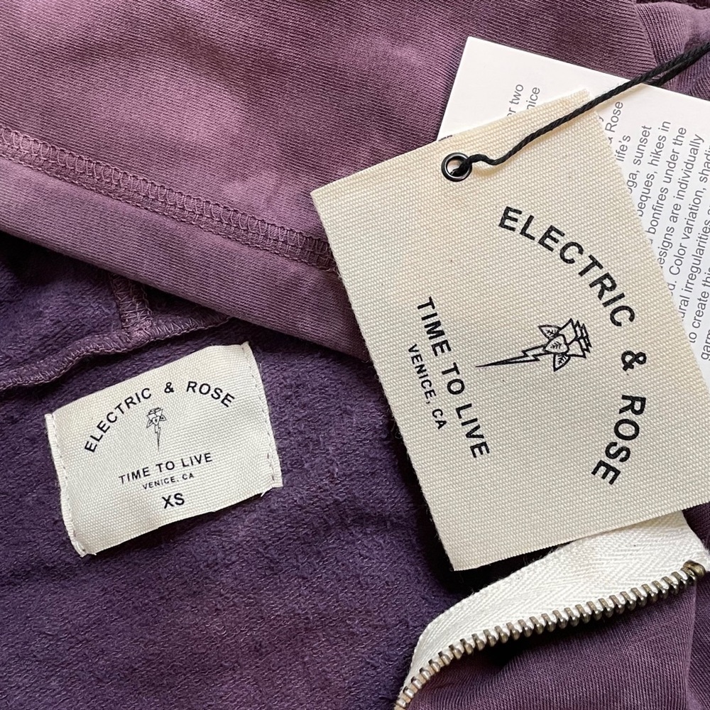 ELECTRIC & ROSE WESTSIDE HOODIE COTTON BLEND FULL ZIP SIZE XS - Picture 6 of 9